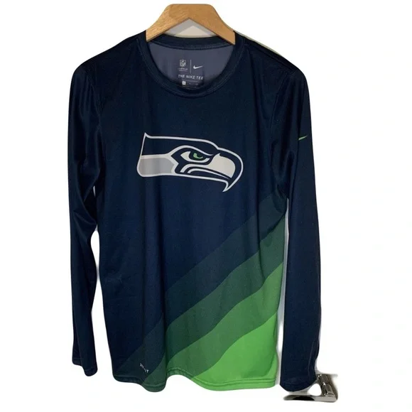 Seattle Seahawks Long Sleeve Dri-Fit Nike T-Shirt Size S - Picture 1 of 8